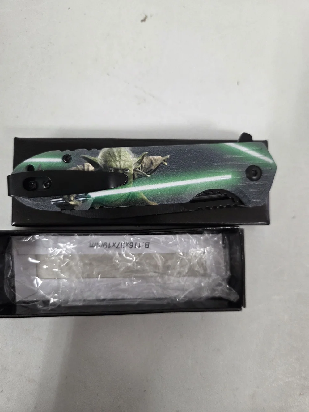 Black & Green Character Folding Knife - Gaming Themed